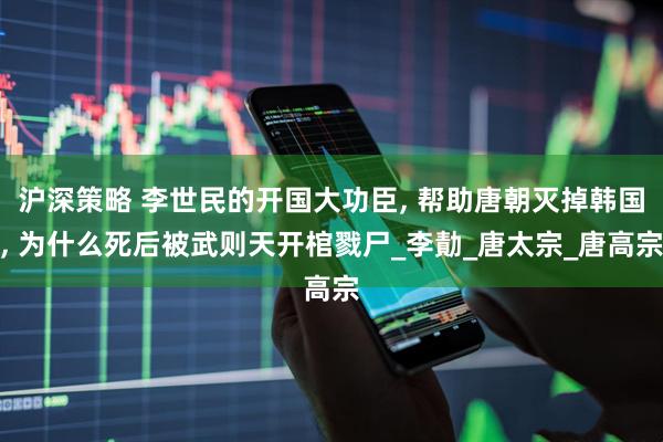 沪深策略 李世民的开国大功臣, 帮助唐朝灭掉韩国, 为什么死后被武则天开棺戮尸_李勣_唐太宗_唐高宗